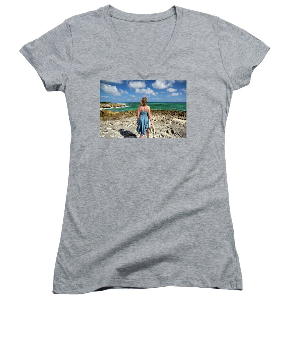 Breezy Women's V-Neck featuring the photograph The View by David Buhler