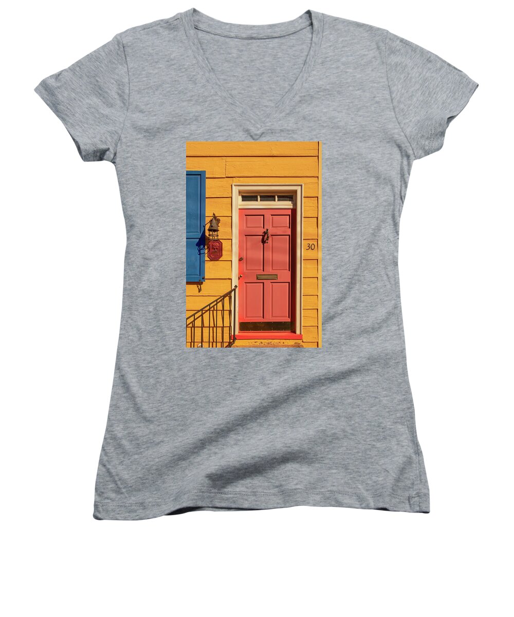 Annapolis Women's V-Neck featuring the photograph Thirty by Mick Burkey