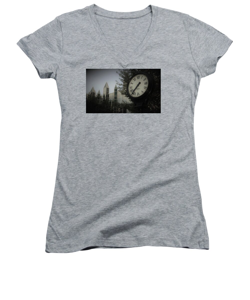 Clock Women's V-Neck featuring the photograph Time by Christopher James