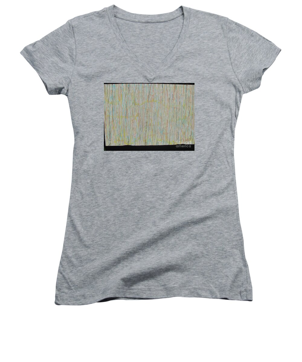  Women's V-Neck featuring the painting Tranquility by Jacqueline Athmann