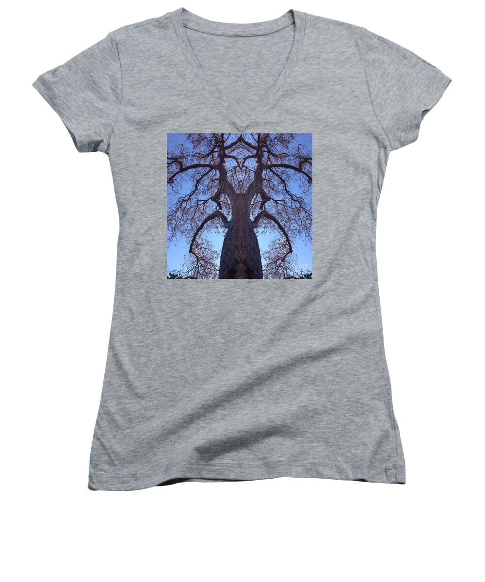 Creature Women's V-Neck featuring the photograph Tree Creature by Nora Boghossian