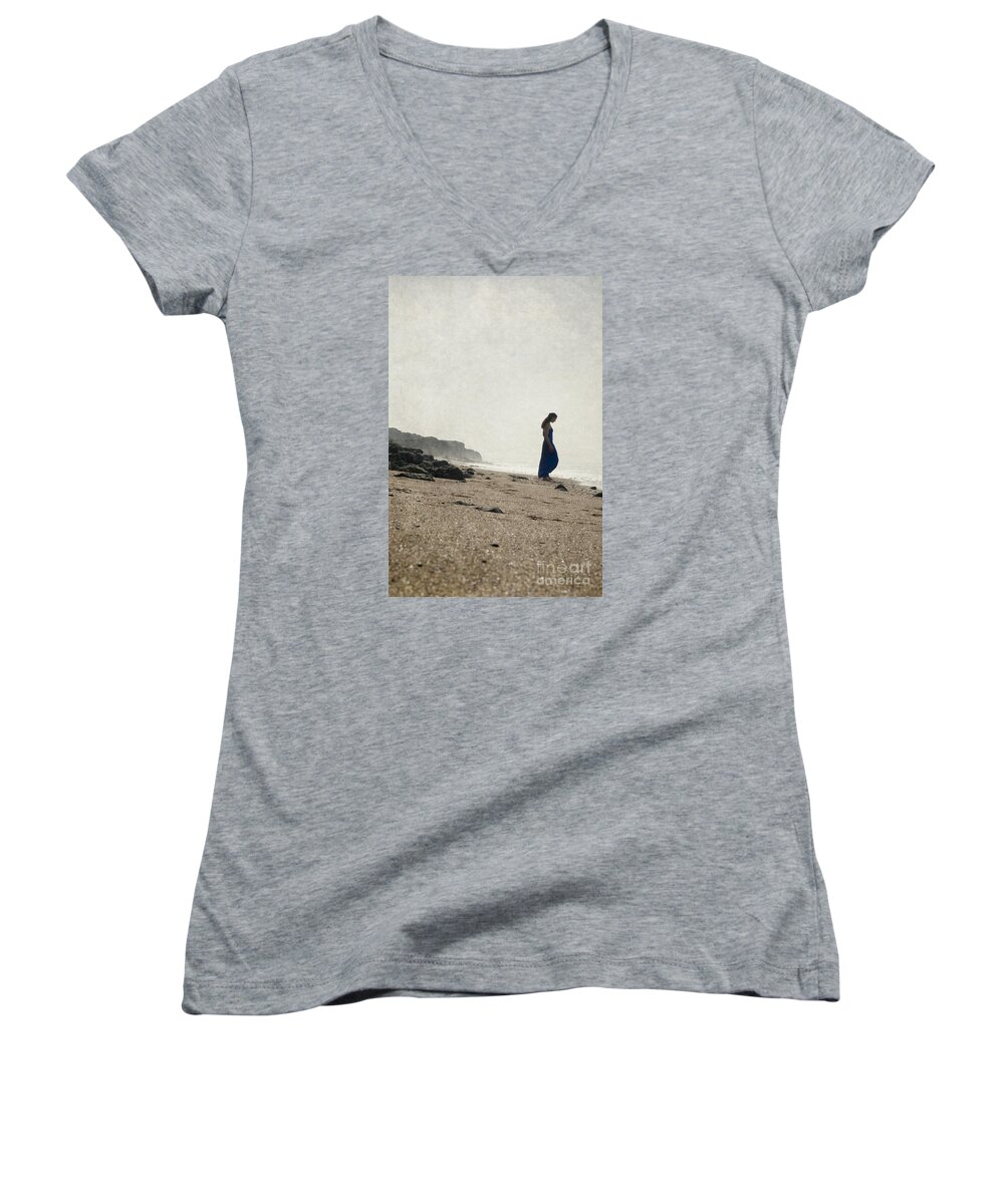 Woman Women's V-Neck featuring the photograph Tropical Beach by Clayton Bastiani