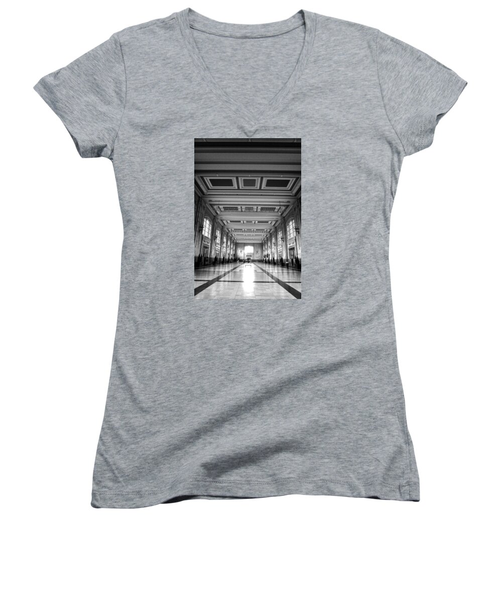 Perspective Women's V-Neck featuring the photograph Union Station Perspective by George Taylor