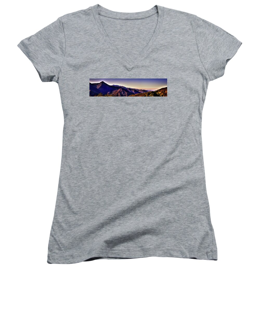 California Women's V-Neck featuring the photograph View from Eleven Ranges Overlook by Roger Passman