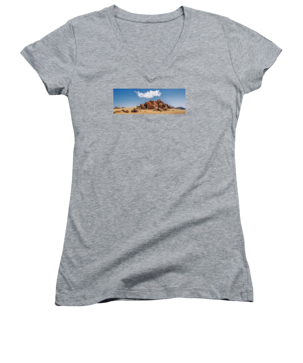 Cloud Women's V-Neck featuring the photograph Volcanic rocks by James Billings