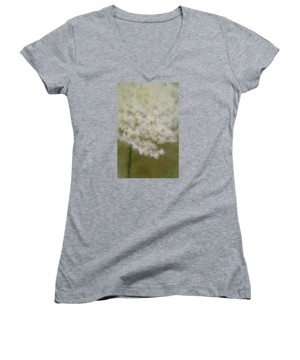 White Flowers Women's V-Neck featuring the photograph Wait For Me by The Art Of Marilyn Ridoutt-Greene
