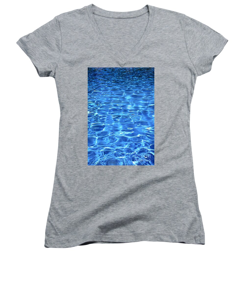 Ripples Women's V-Neck featuring the photograph Water shadows by Ramona Matei