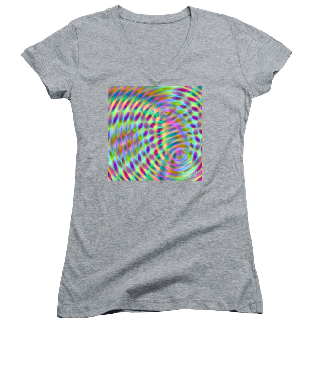 Abstract Women's V-Neck featuring the digital art Wave 001 by Rolf Bertram