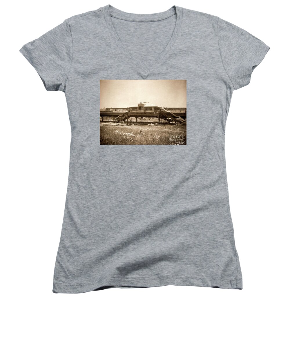 Irt Women's V-Neck featuring the photograph West 207th Street, 1906 by Cole Thompson