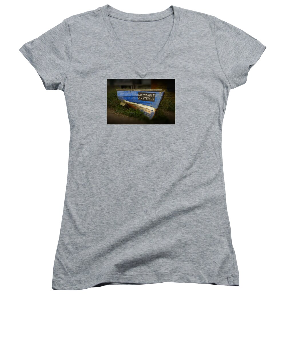 Whitstable Women's V-Neck featuring the photograph Whitstable Oysters by David French