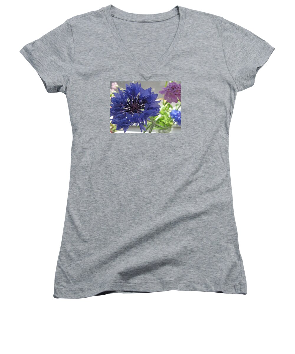 Floral Women's V-Neck featuring the photograph Wildflower Fluff by Barbara McDevitt