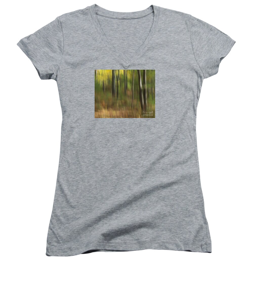 Trees Women's V-Neck featuring the photograph Woods by Lili Feinstein