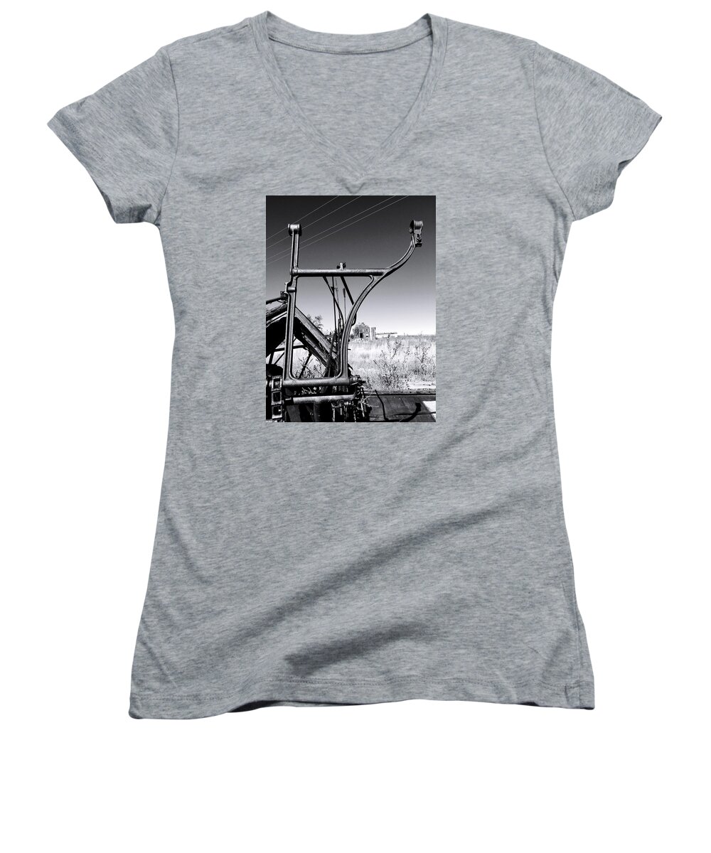 Farm Machinery Women's V-Neck featuring the photograph Worked To Death by Brad Hodges
