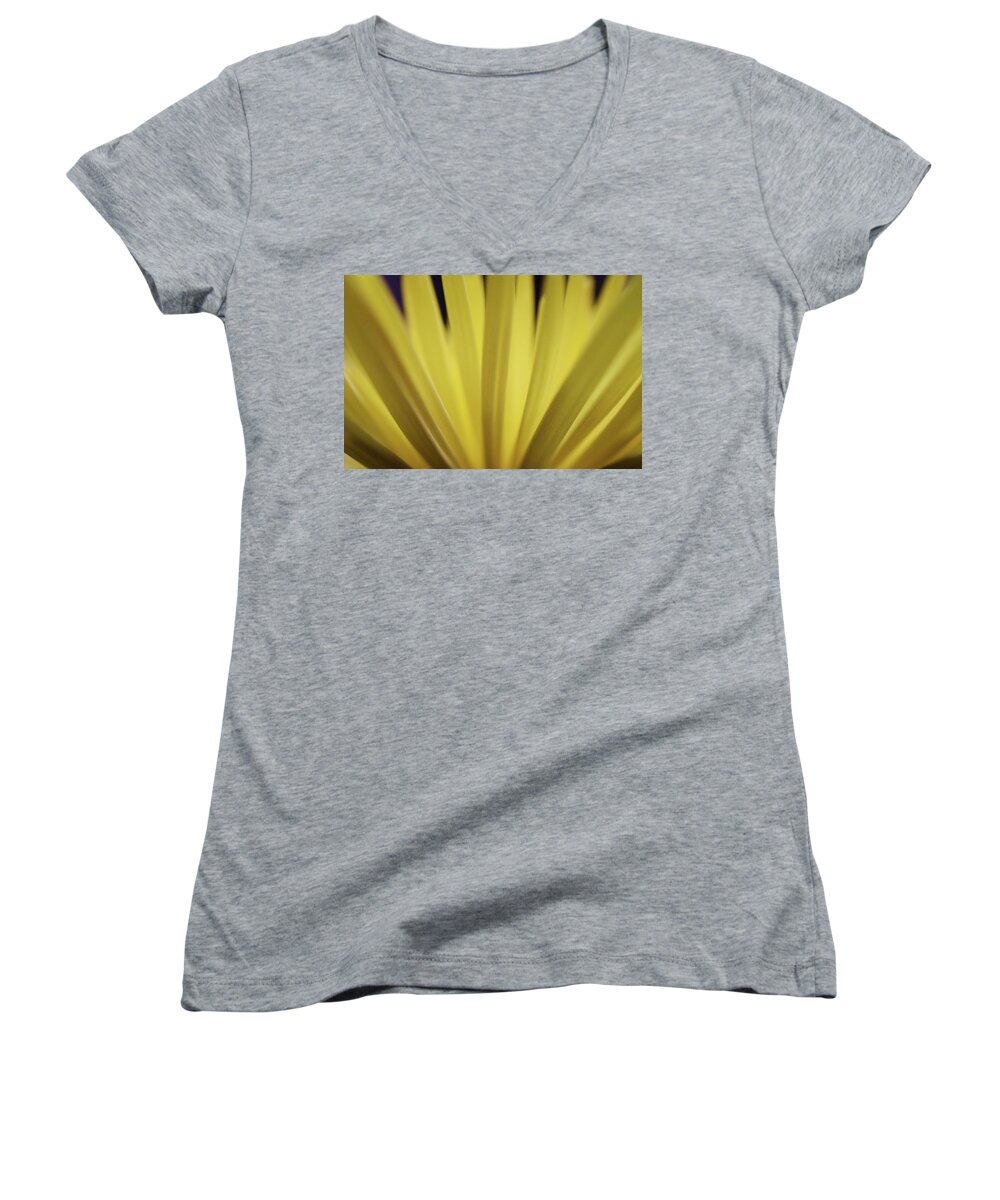 Photograph Women's V-Neck featuring the photograph Yellow Mum Petals #17 by Larah McElroy