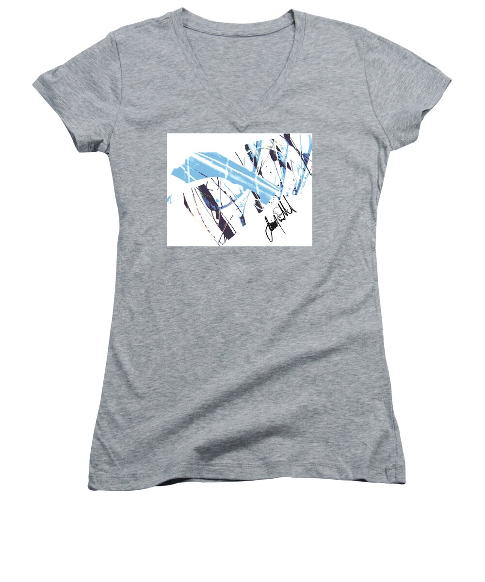  Women's V-Neck featuring the digital art tri #1 by Jimmy Williams