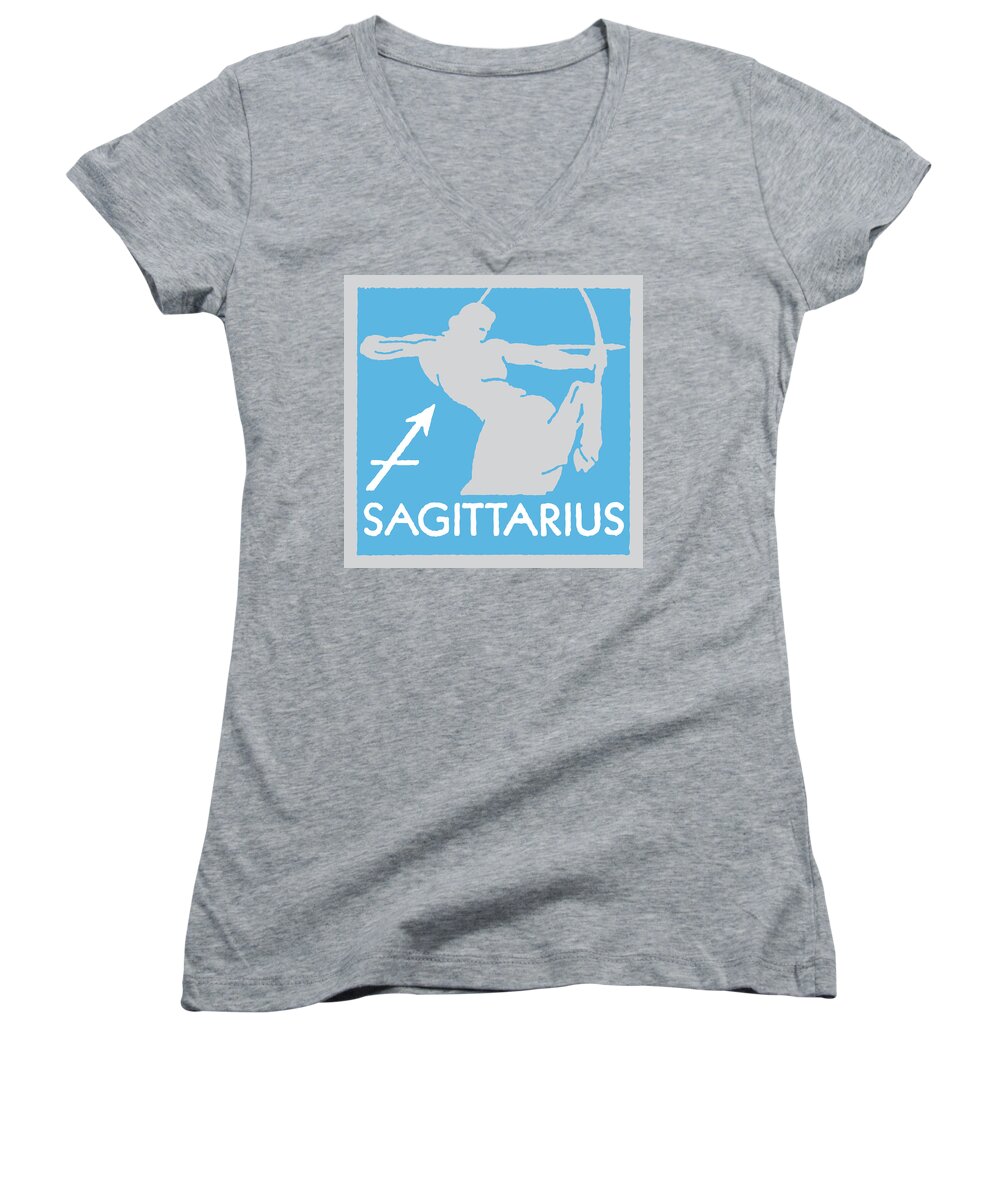 Archer Women's V-Neck featuring the drawing Sagittarius #15 by CSA Images