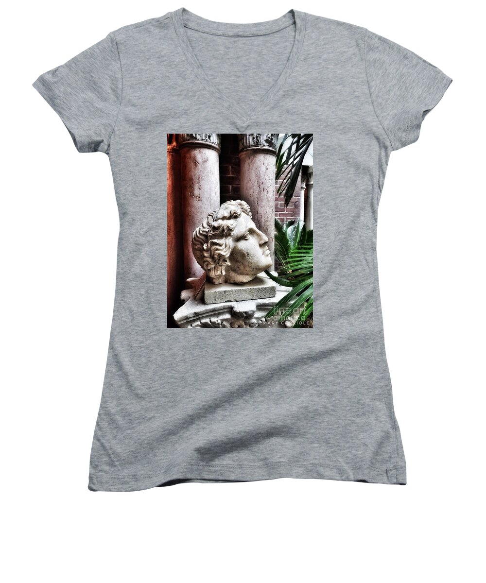 Antiquity Women's V-Neck featuring the photograph Antiquity by Mary Capriole