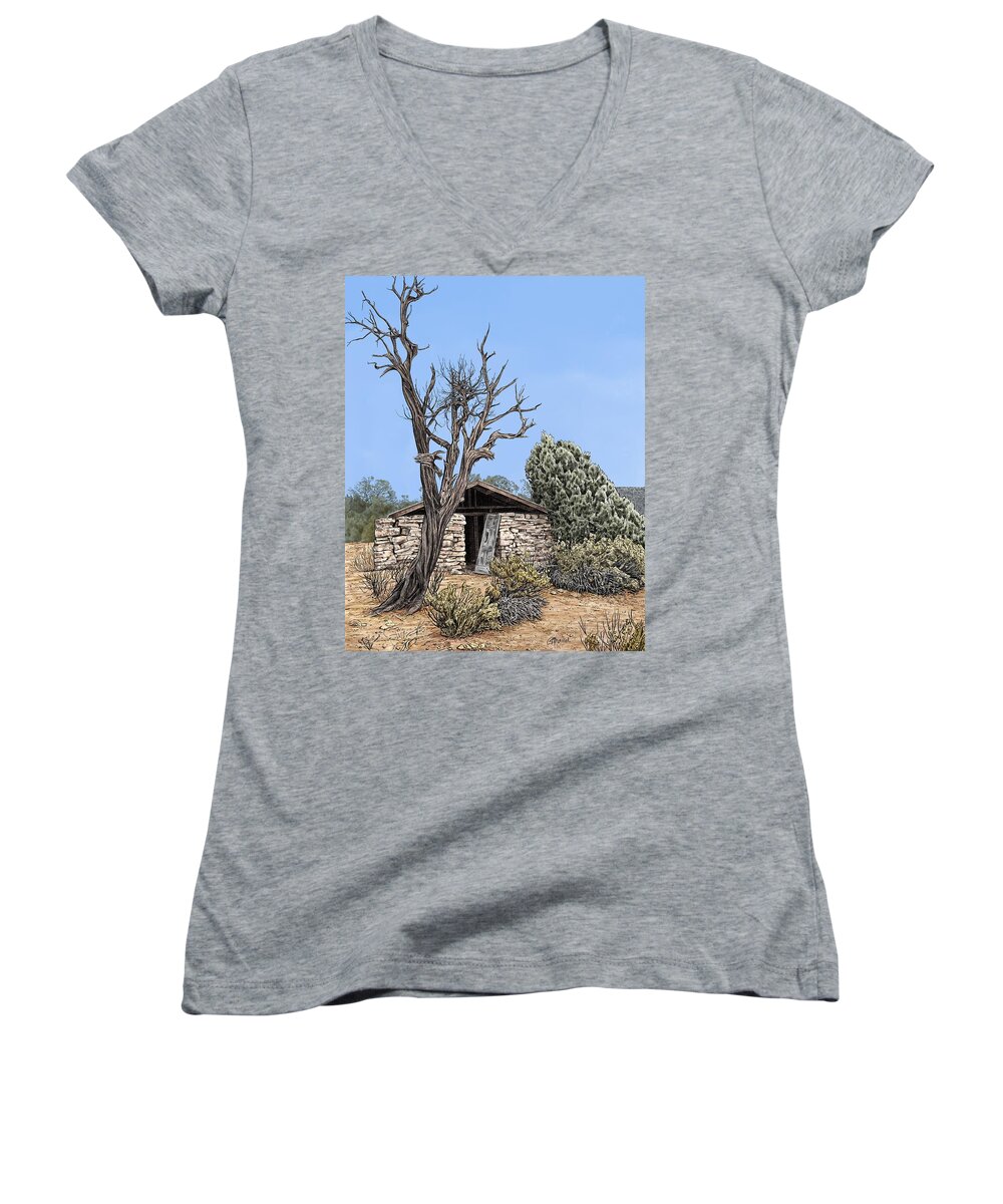 Calamity Women's V-Neck featuring the digital art Decay of Calamity the Half Life of a Dream by Rick Adleman