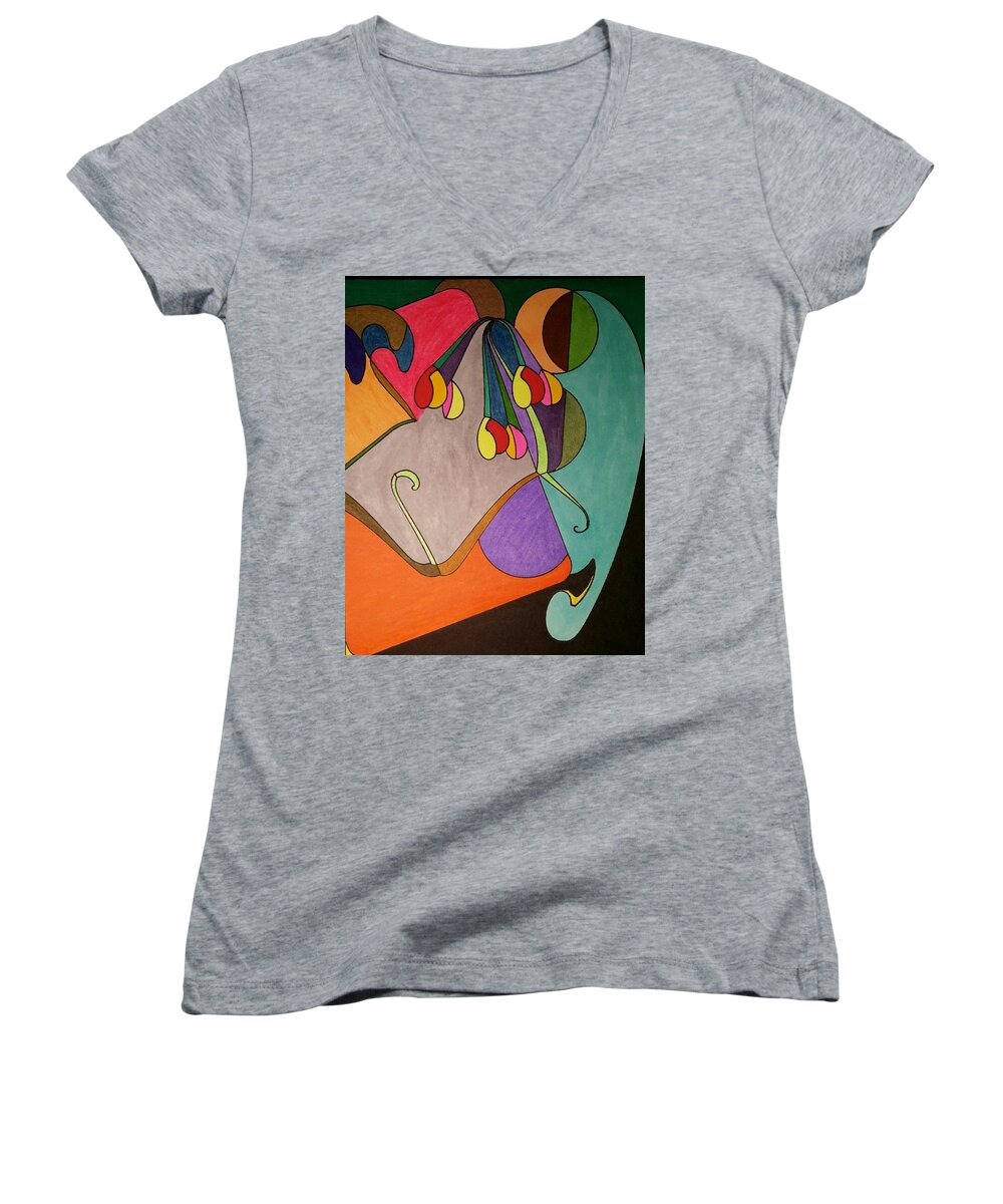 Geo - Organic Art Women's V-Neck featuring the painting Dream 339 by S S-ray