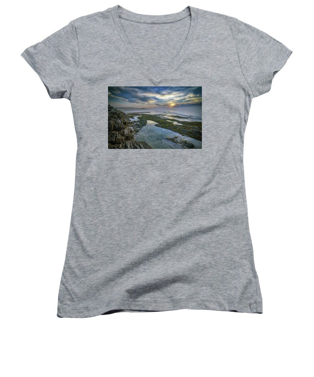 Fog Women's V-Neck featuring the photograph Foggy Reflection by Rick Berk