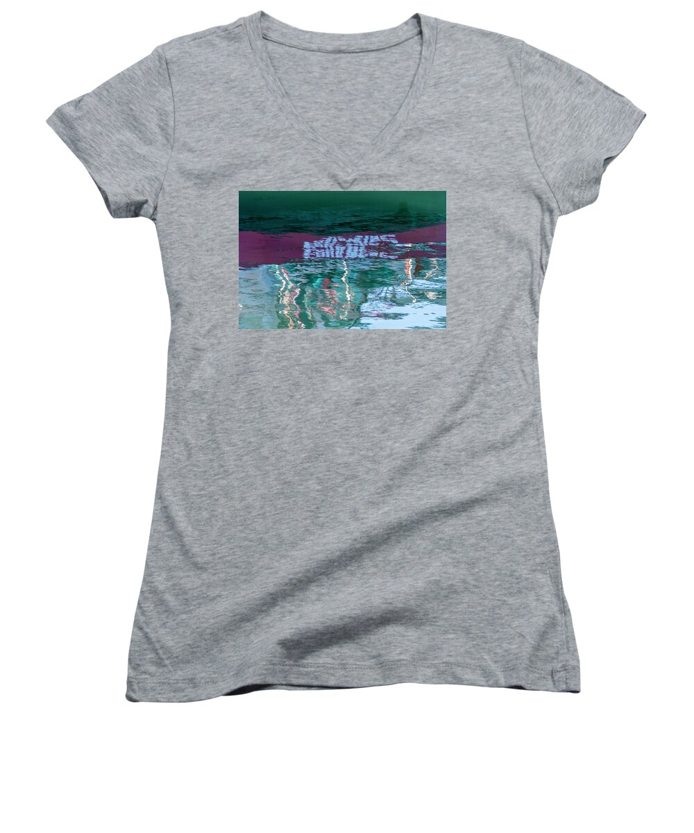 Abstract Women's V-Neck featuring the photograph Greener Pastures by Robert Potts