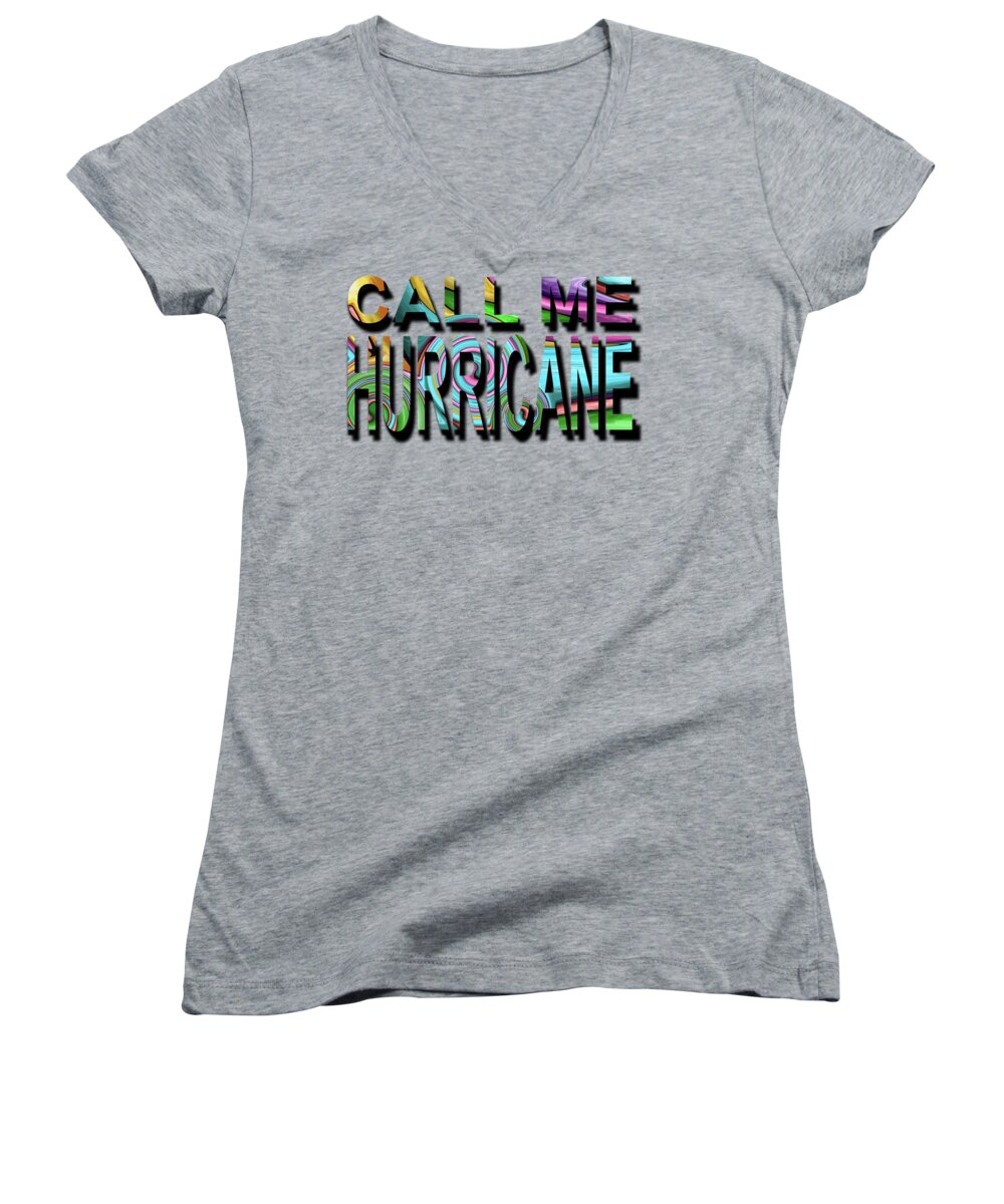 Hurricane Women's V-Neck featuring the painting Hurricane Part 2 Triptych by Patricia Piotrak