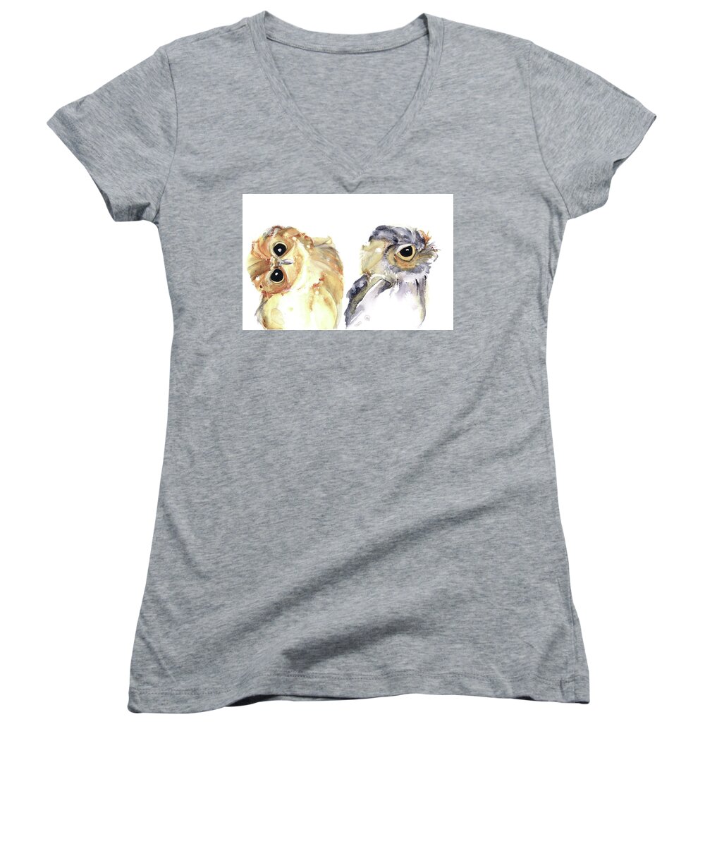 Colorado Women's V-Neck featuring the painting Just the Two of Us by Dawn Derman