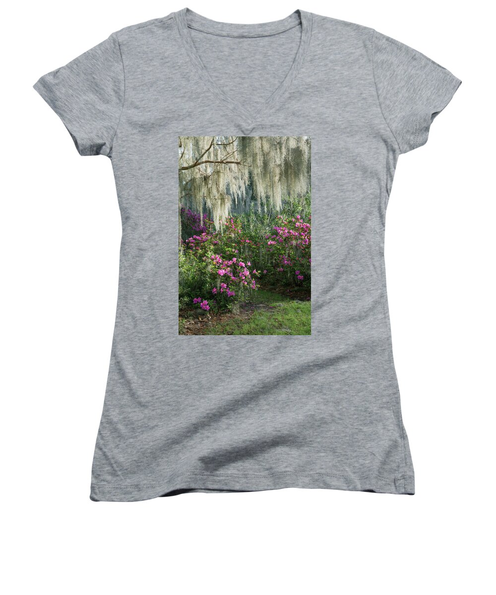 South Carolina Women's V-Neck featuring the photograph Love in my garden by Iris Greenwell