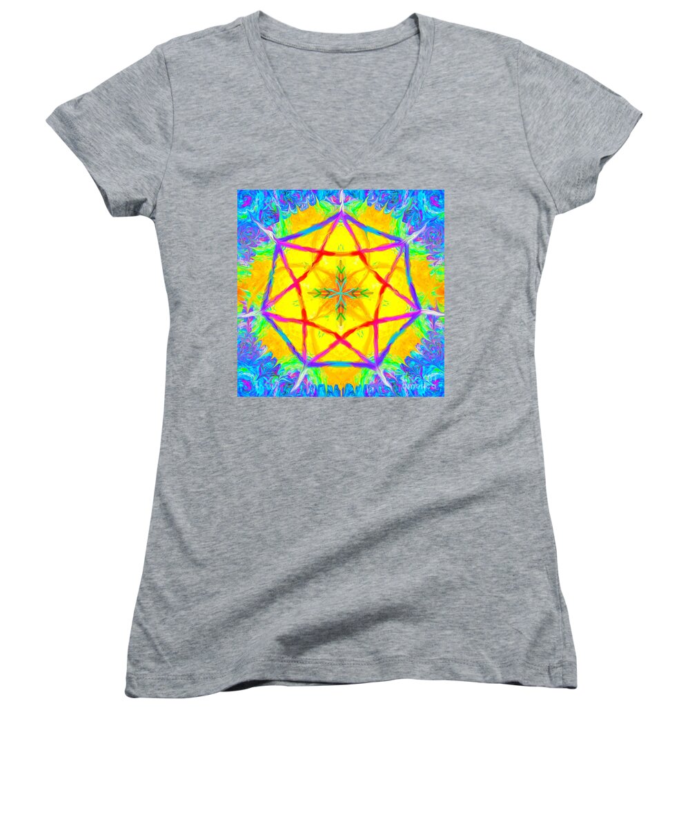 Art Women's V-Neck featuring the painting Mandala 12 9 2018 by Hidden Mountain