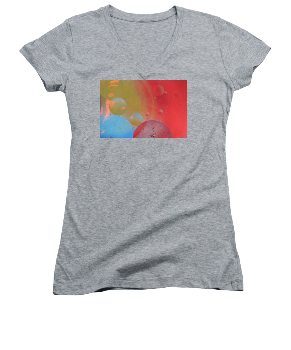 Photography Women's V-Neck featuring the photograph Oil And Color by Jeffrey PERKINS