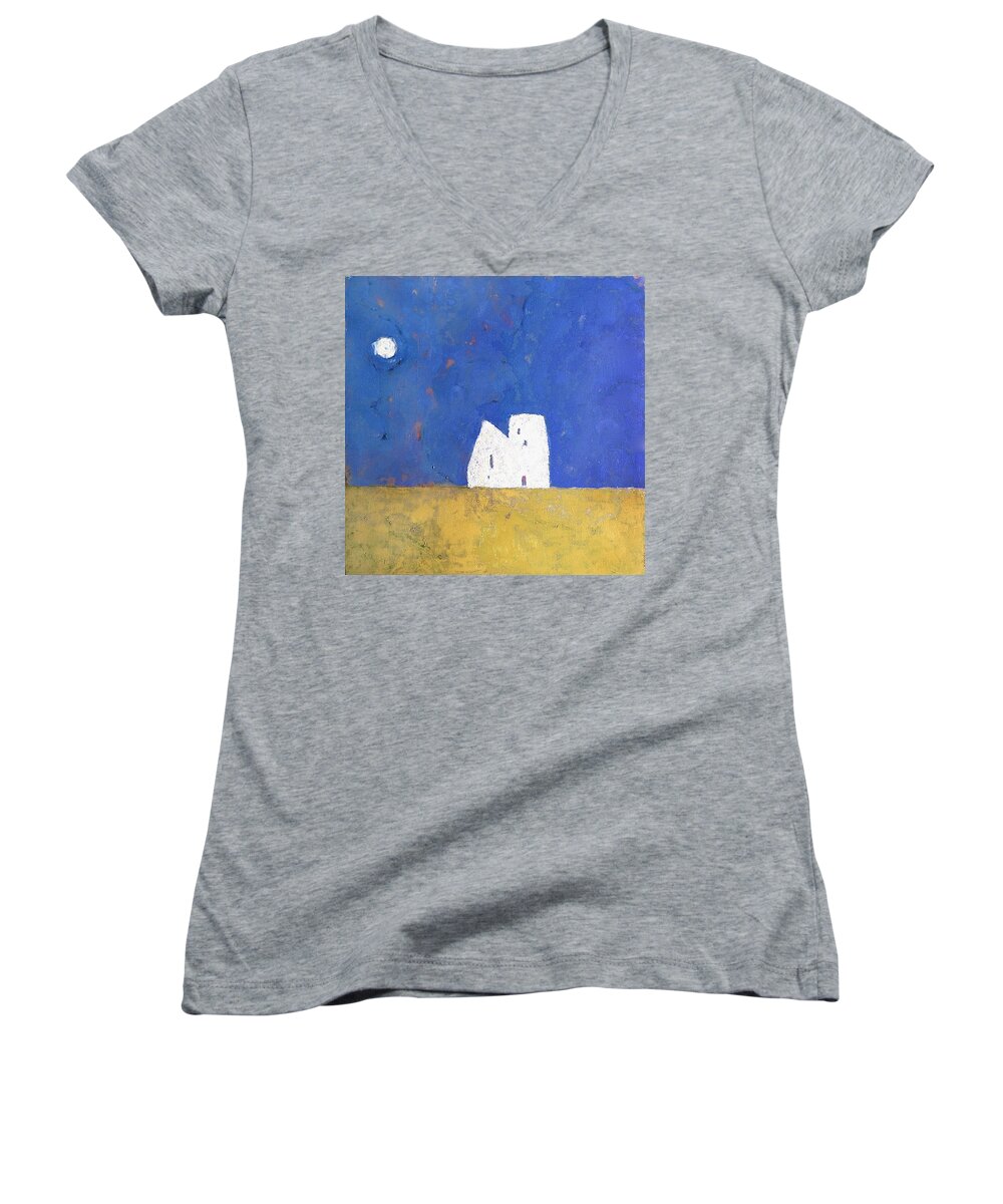 Abstract Painting Women's V-Neck featuring the painting On That Day by Janet Zoya