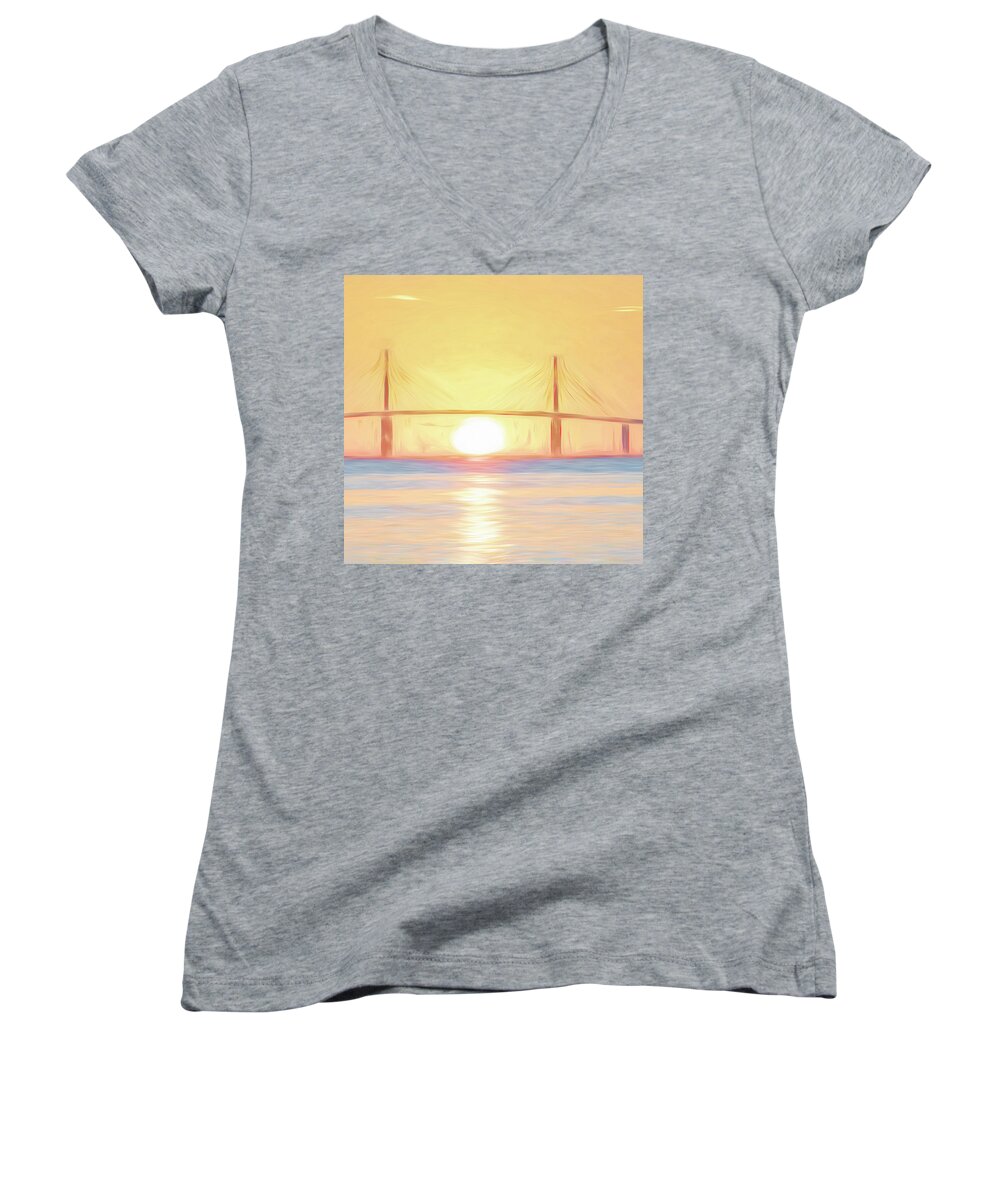 30 Wide Women's V-Neck featuring the photograph Panel 2 30 wide, 29 high by Steven Sparks