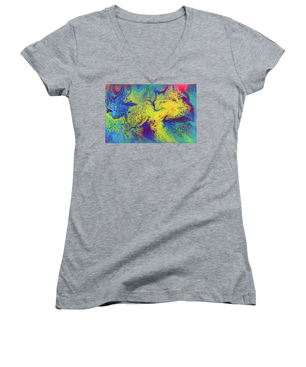 Fluid Women's V-Neck featuring the painting Pure Illumination by Jennifer Walsh