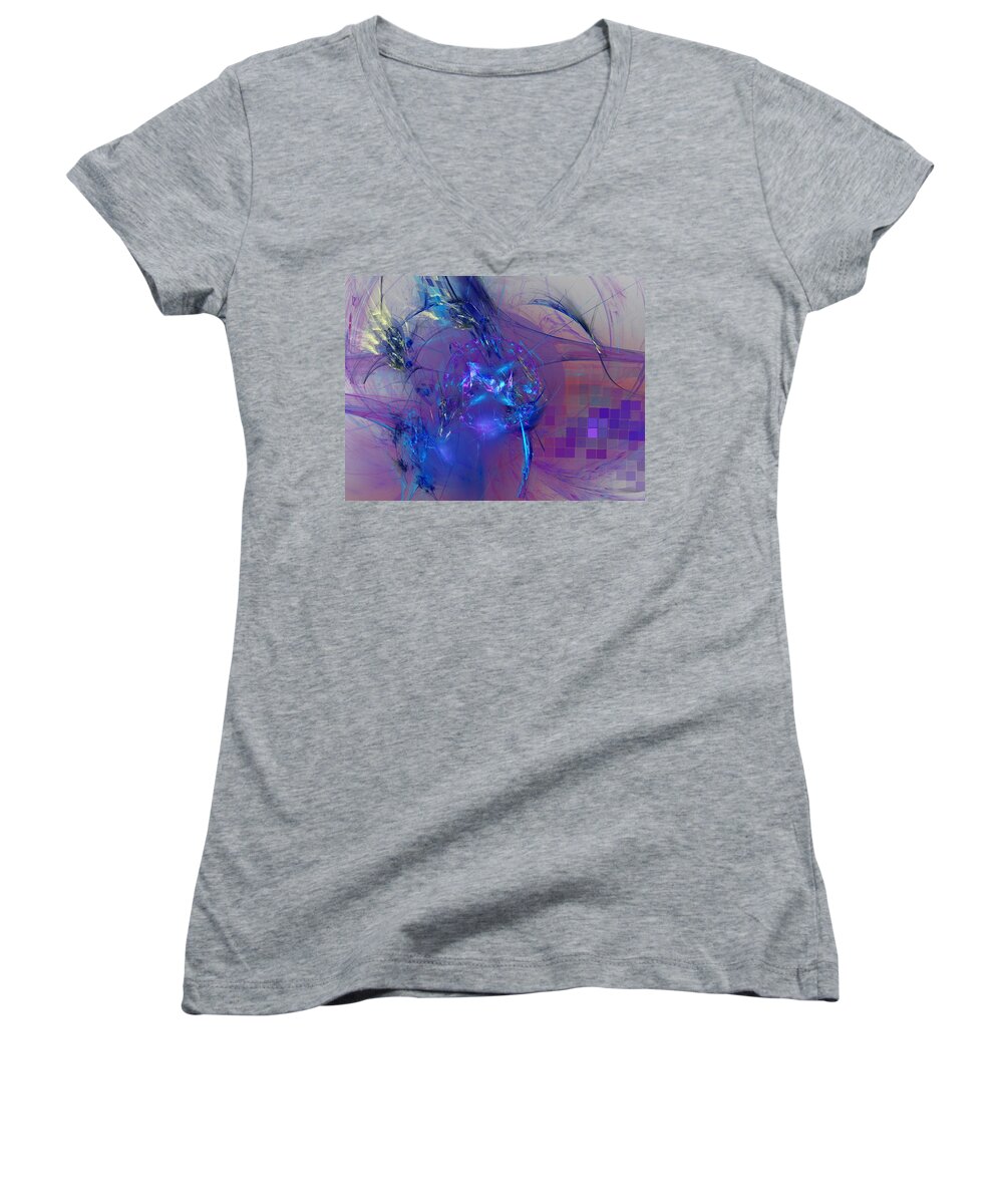 Art Women's V-Neck featuring the digital art Sanapia by Jeff Iverson
