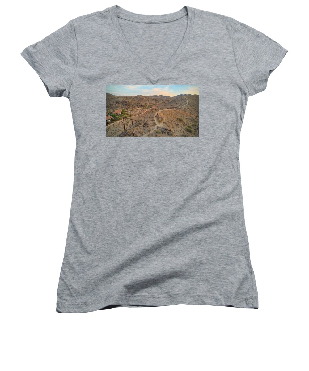 South Mountain Women's V-Neck featuring the photograph South Mountain by Anthony Giammarino