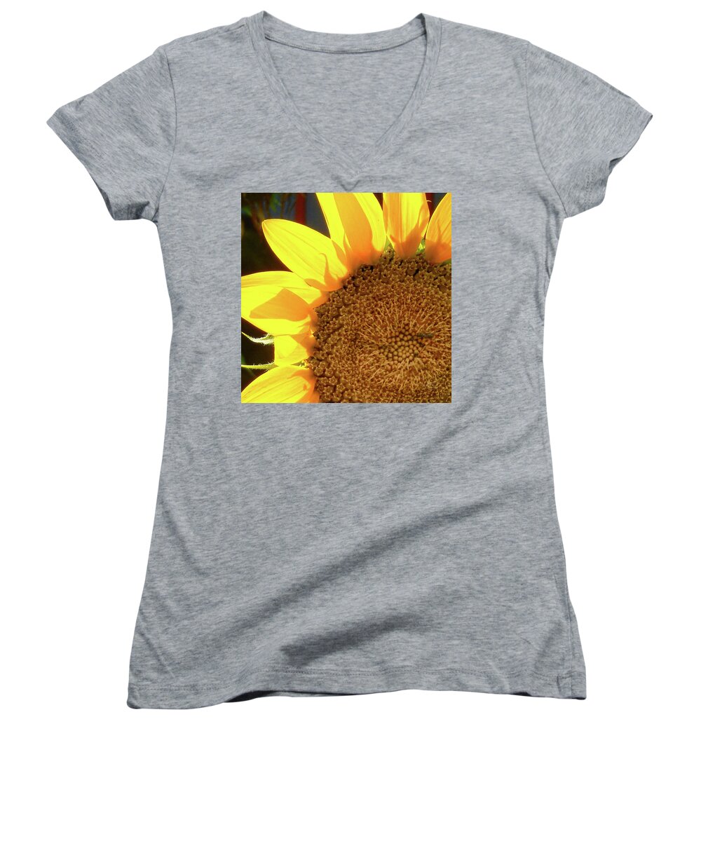 Sunflower Women's V-Neck featuring the photograph Sunflower by Michael Frank