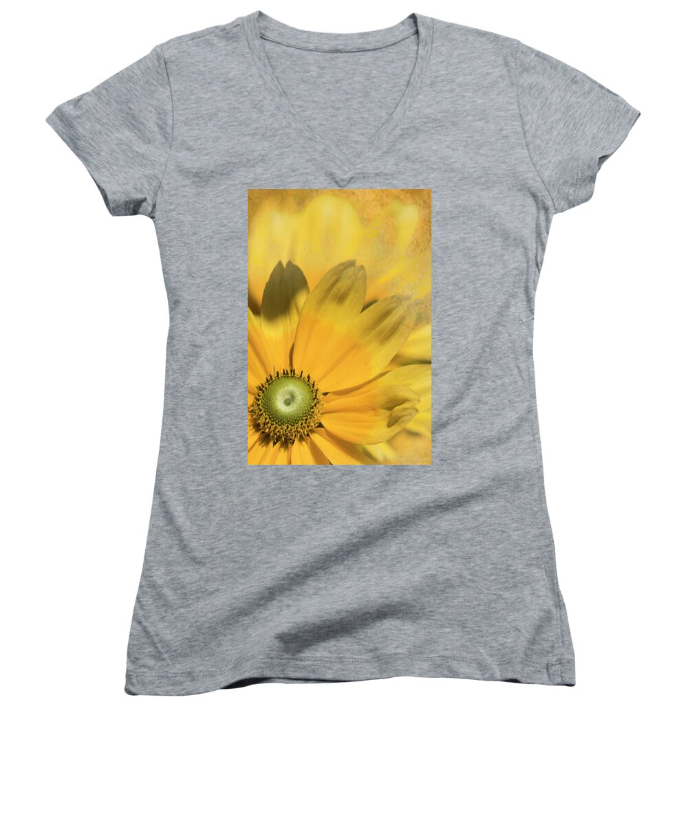 Floral Women's V-Neck featuring the photograph Sunny Side Up by John Rivera