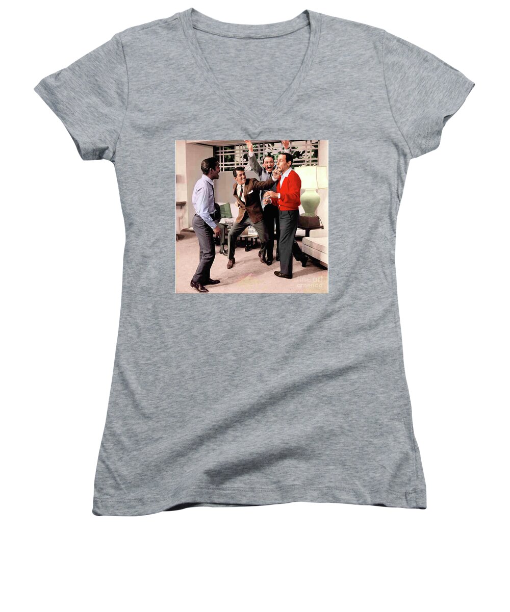 The Rat Pack Women's V-Neck featuring the photograph The Pack by La Dolce Vita