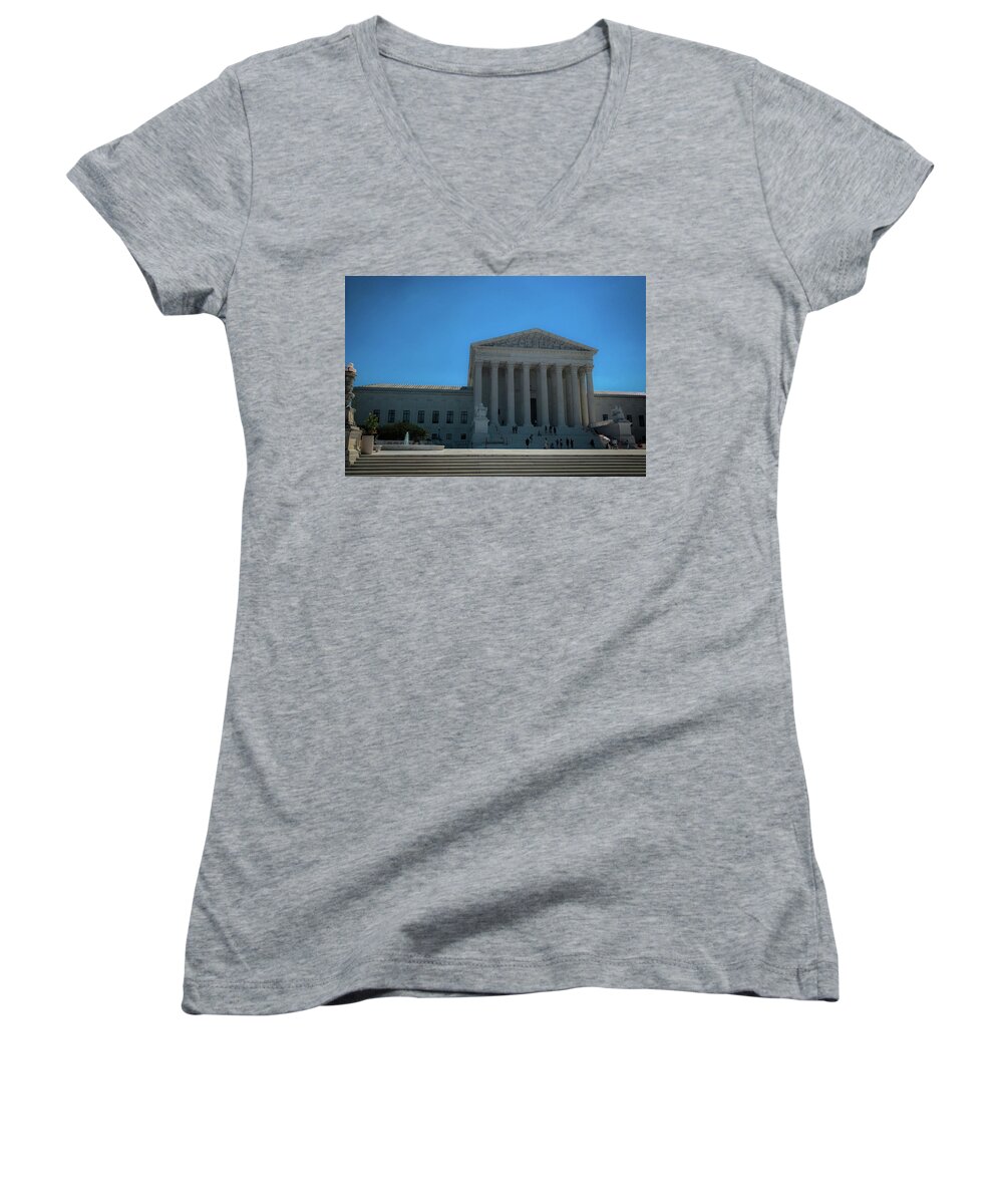 Supreme Court Women's V-Neck featuring the photograph The Supreme Court by Lora J Wilson