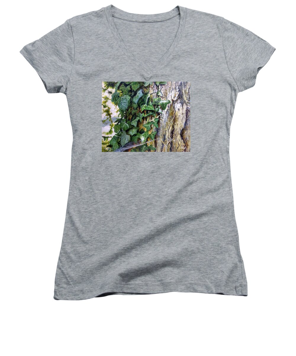 Tree Women's V-Neck featuring the painting The Wedding by William Brody
