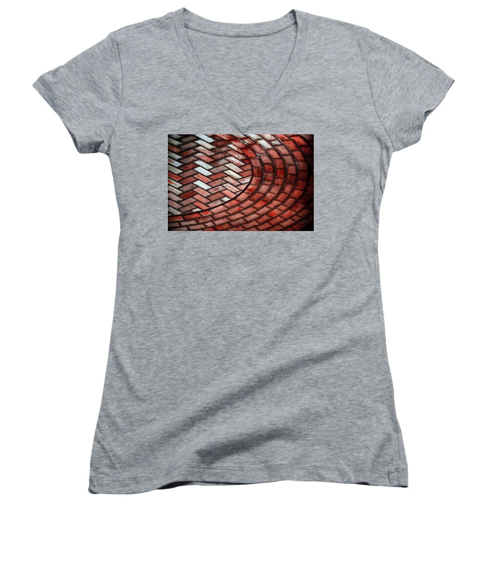 Bricks Women's V-Neck featuring the photograph Thick as a Brick by Michael Frank