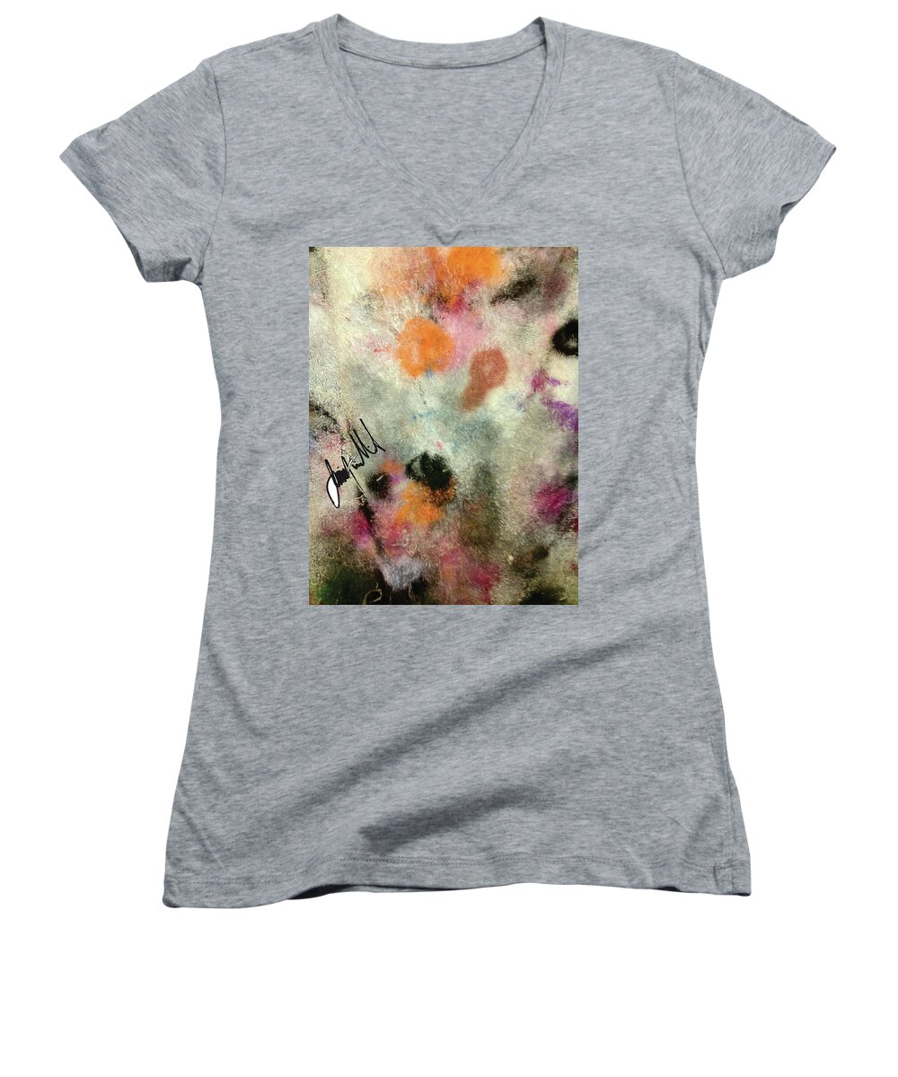  Women's V-Neck featuring the digital art Towel by Jimmy Williams