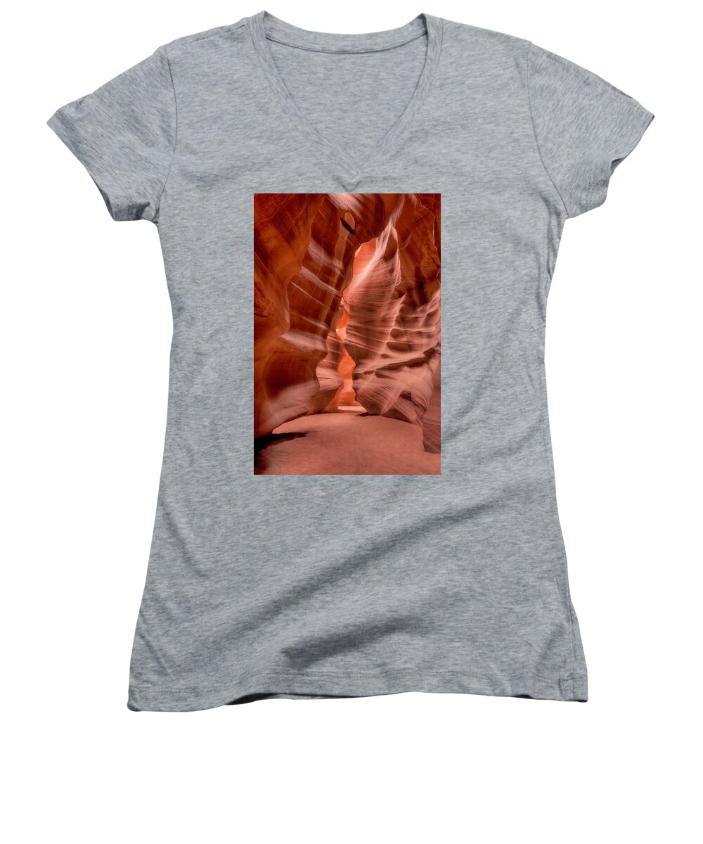 Sandstone Women's V-Neck featuring the photograph Weaving by Laura Hedien