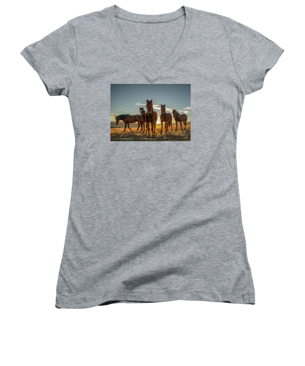Owl Women's V-Neck featuring the photograph Inquisitive by Kent Keller