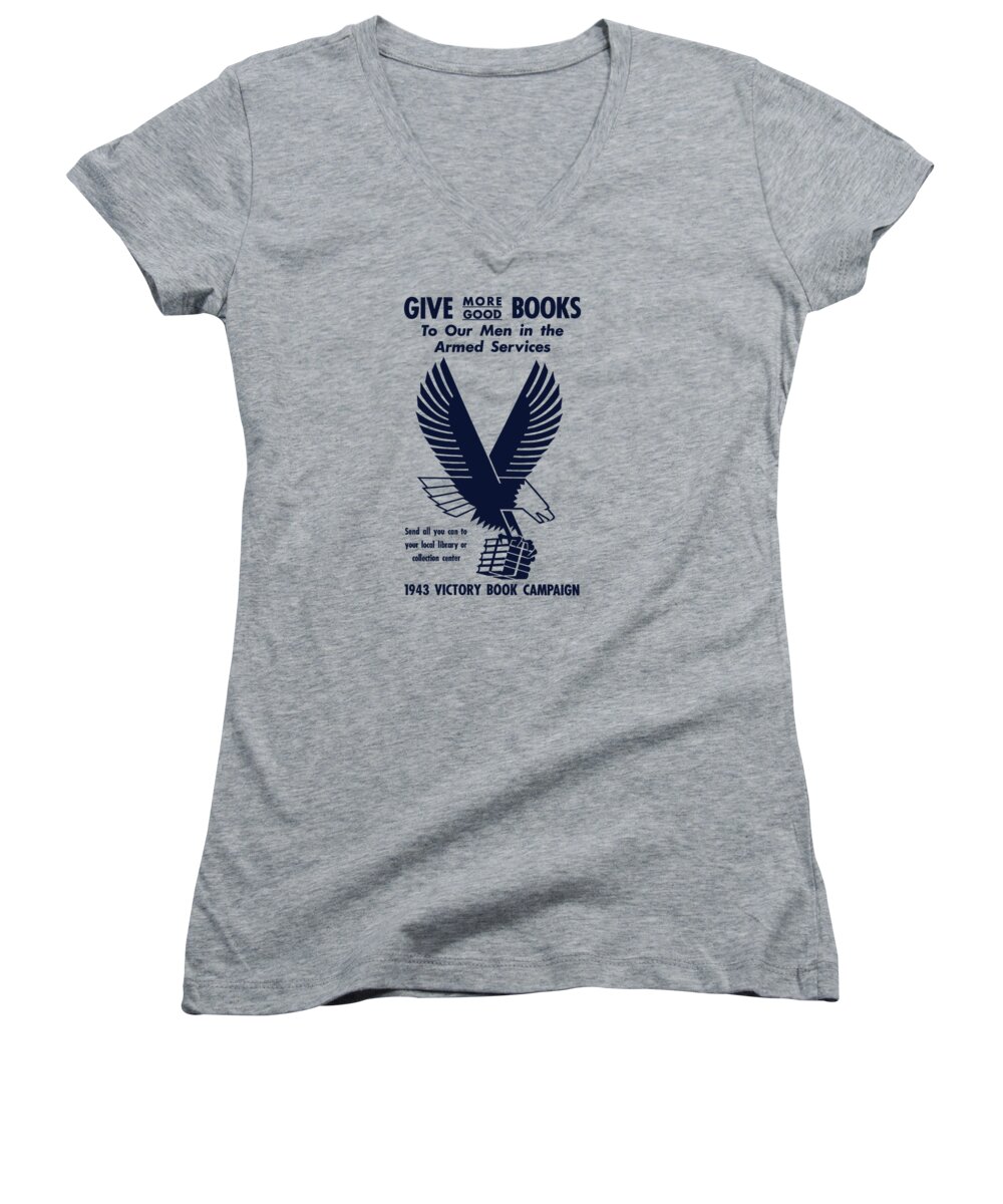 Ww2 Women's V-Neck featuring the digital art 1943 Victory Book Campaign by War Is Hell Store