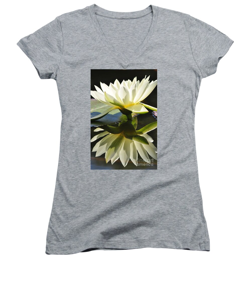Floral Women's V-Neck featuring the photograph Water Lily #8 by Mark Gilman