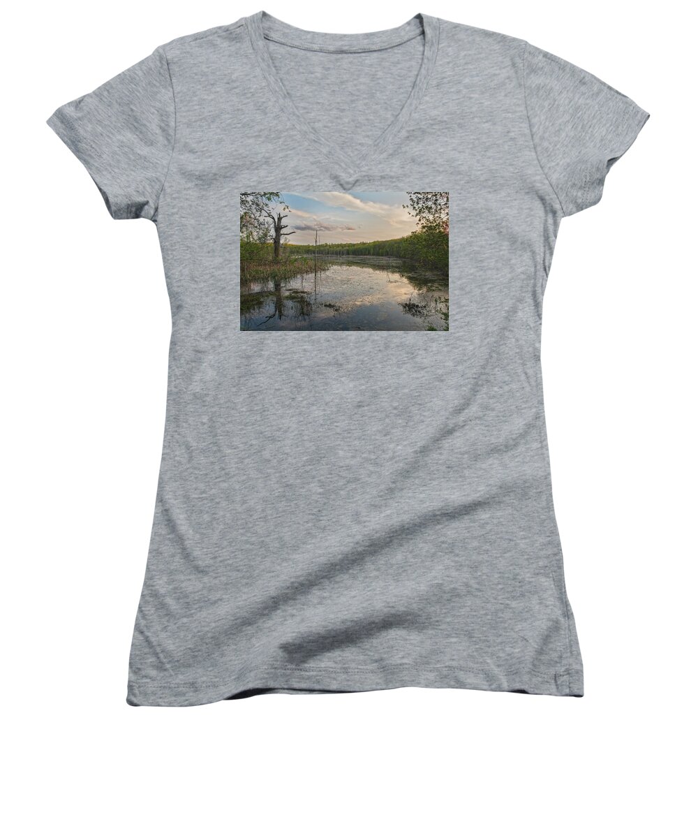 Wetlands Women's V-Neck featuring the photograph Another Era by Angelo Marcialis