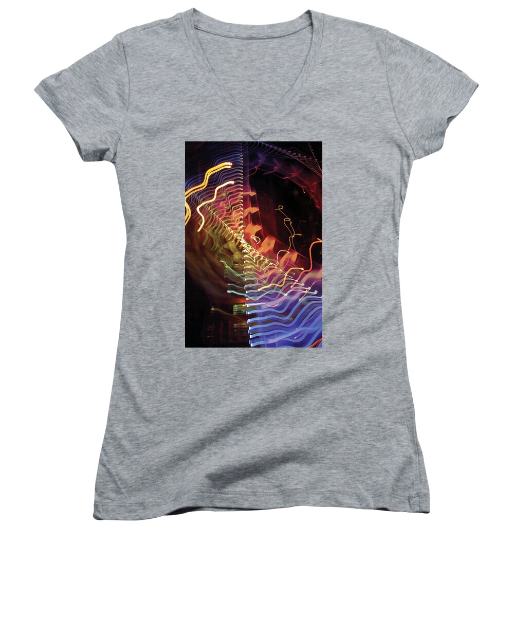 Abstract Women's V-Neck featuring the photograph Man Move 0050 by David Davies