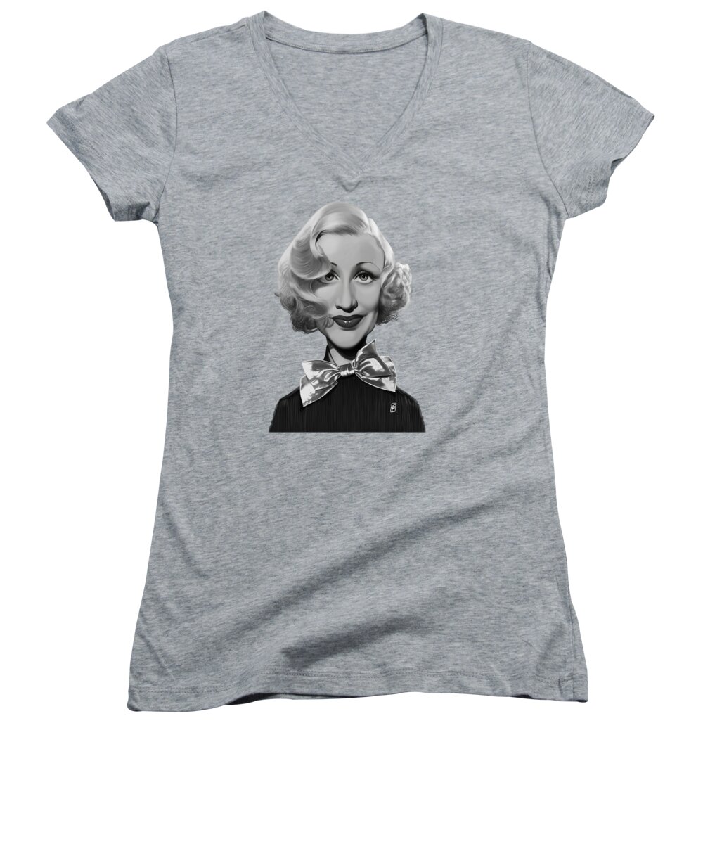 Illustration Women's V-Neck featuring the digital art Celebrity Sunday - Ginger Rogers by Rob Snow