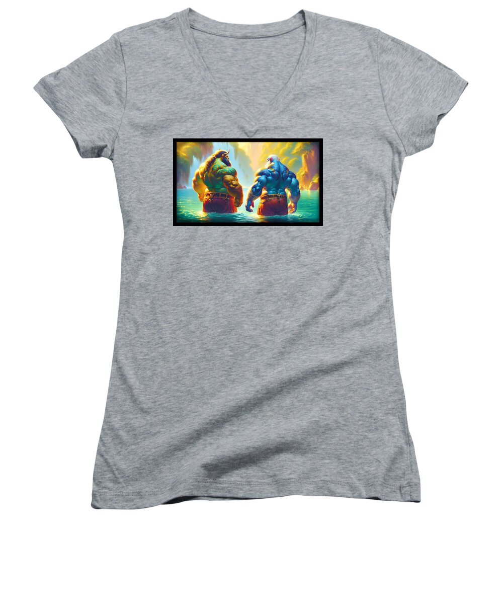 Ogre Women's V-Neck featuring the digital art Choices by Shawn Dall